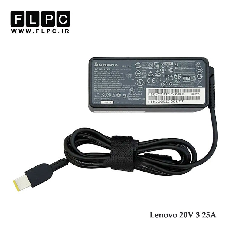 آداپتور لپ تاپ لنوو Lenovo 20V 3.25A Org Plus_USB