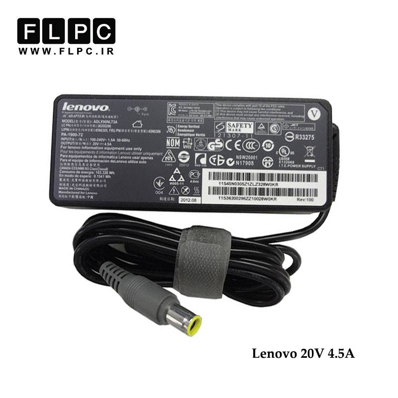 آداپتور لپ تاپ لنوو 20 ولت 4.5 آمپر سر دلی Lenovo 20V 4.5A Laptop Adaptor DC
