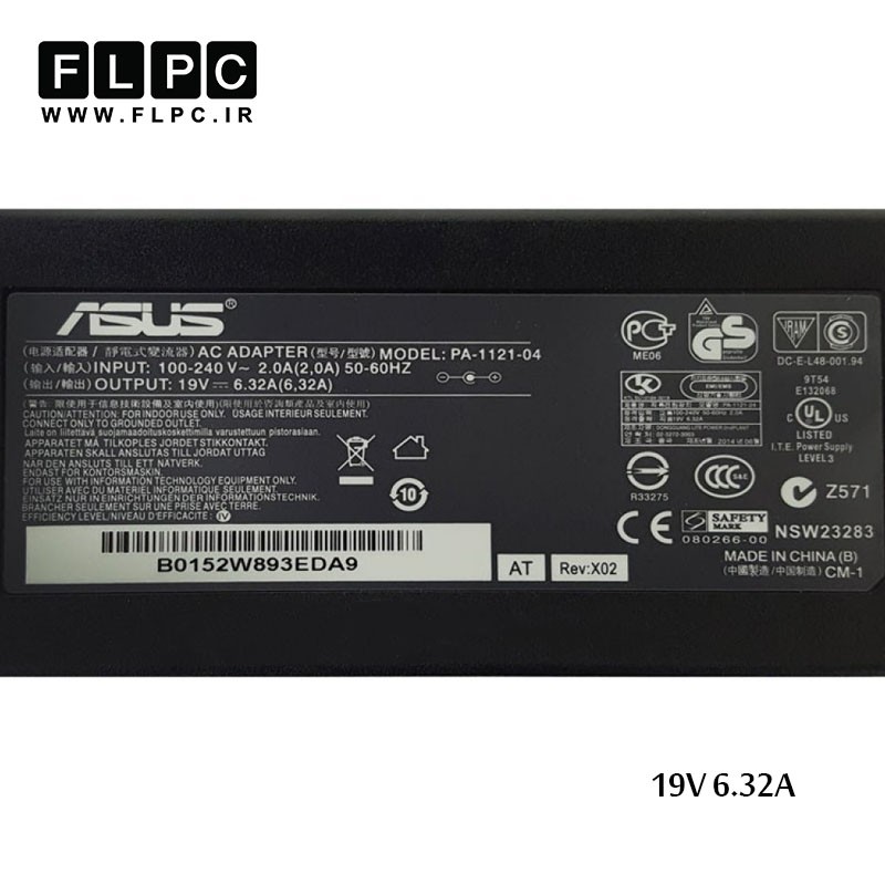آداپتور لپ تاپ ایسوس 19 ولت 6.32 آمپر / Asus 19V 6.32A 120W Laptop Adaptor