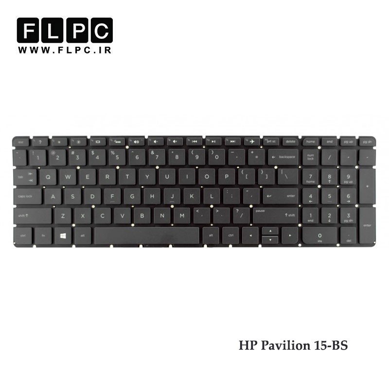 کیبورد لپ تاپ اچ پی HP Pavilion 15-BS اینتر کوچک - بدون فریم - مشکی