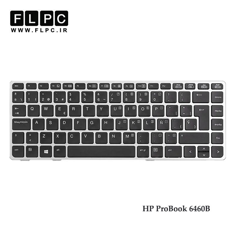 کیبورد لپ تاپ اچ پی HP ProBook 6460B بدون موس-با فریم نقره ای