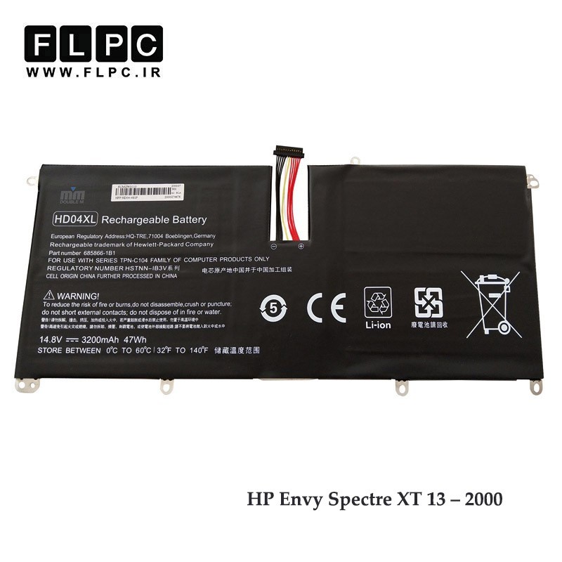 باتری لپ تاپ اچ پی HP Envy Spectre XT 13-2000 _HD04XL -3200mAh برند MM