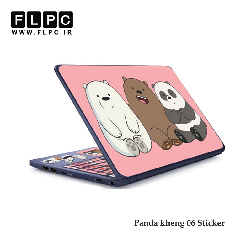 استیکر لپ تاپ مدل panda kheng 06 به همراه برچسب حروف فارسی
