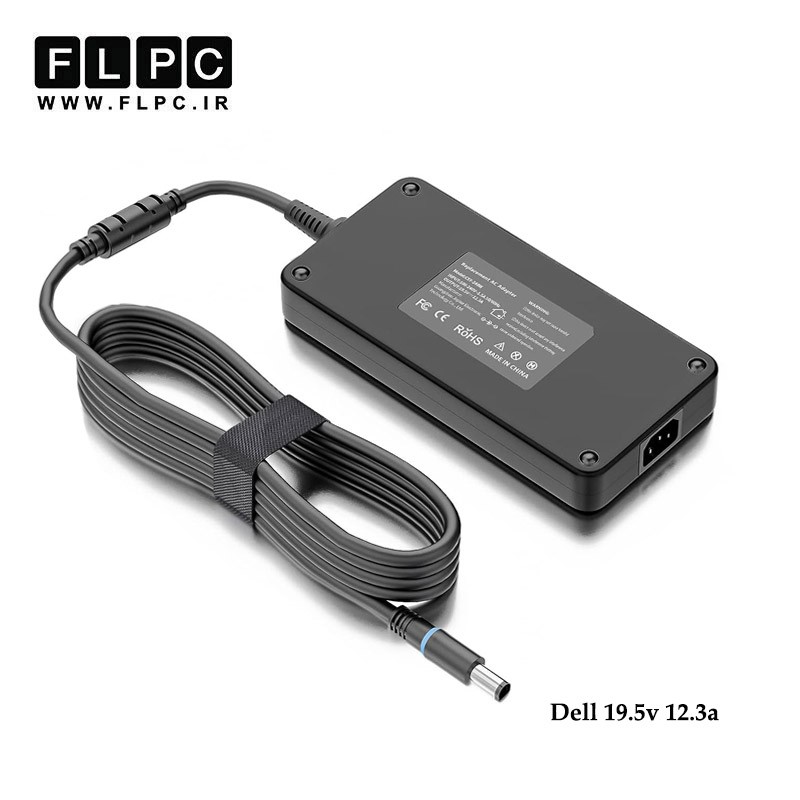 آداپتور لپ تاپ دل Dell 19.5v 12.3 Org Plus _7.4*5.0 کابل PC