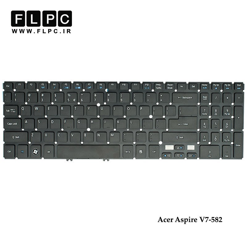 کیبورد لپ تاپ ایسر Acer Aspire V7-582 مشکی-اینتر کوچک-بدون فریم