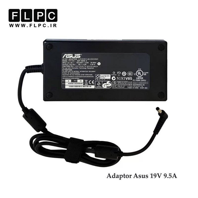 آداپتور لپ تاپ ایسوس Asus 19V 9.5A _2.5*5.5 سرنرمال کابل سه تایی
