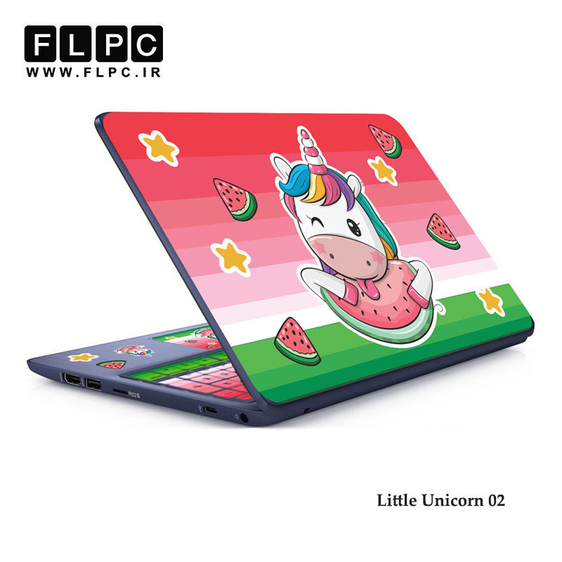 استیکر لپ تاپ راتیانا مدل Little Unicorn 02 به همراه برچسب حروف فارسی
