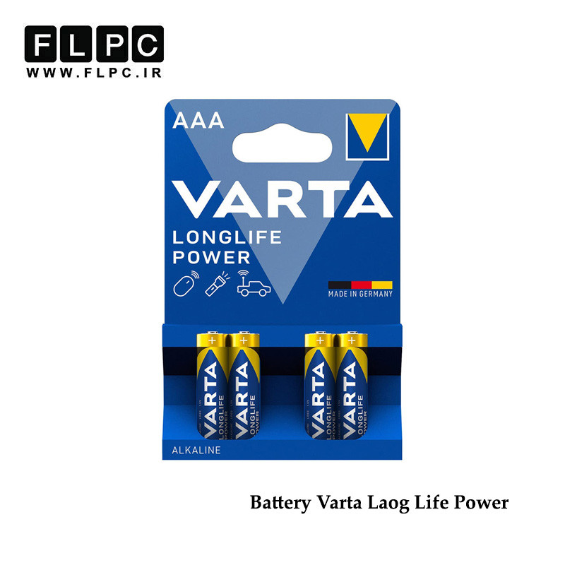 باتری نیم قلمی وارتا مدل Long Life Power بسته 4 عددی