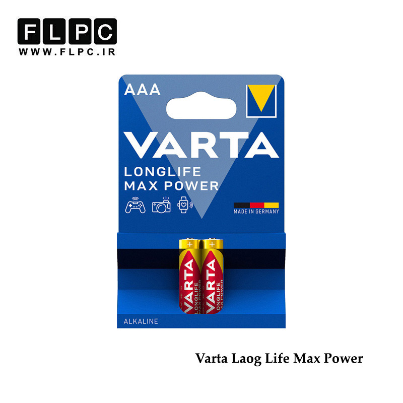 باتری نیم قلمی وارتا مدل Long Life Max Power بسته 2 عددی