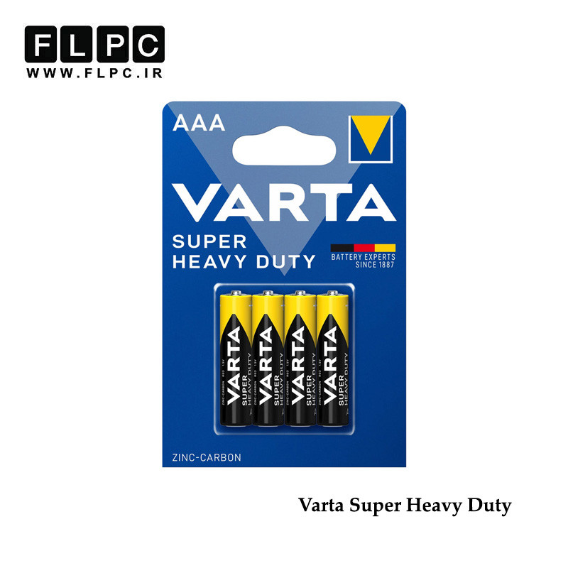 باتری نیم قلمی وارتا مدل Super Heavy Duty بسته 4 عددی