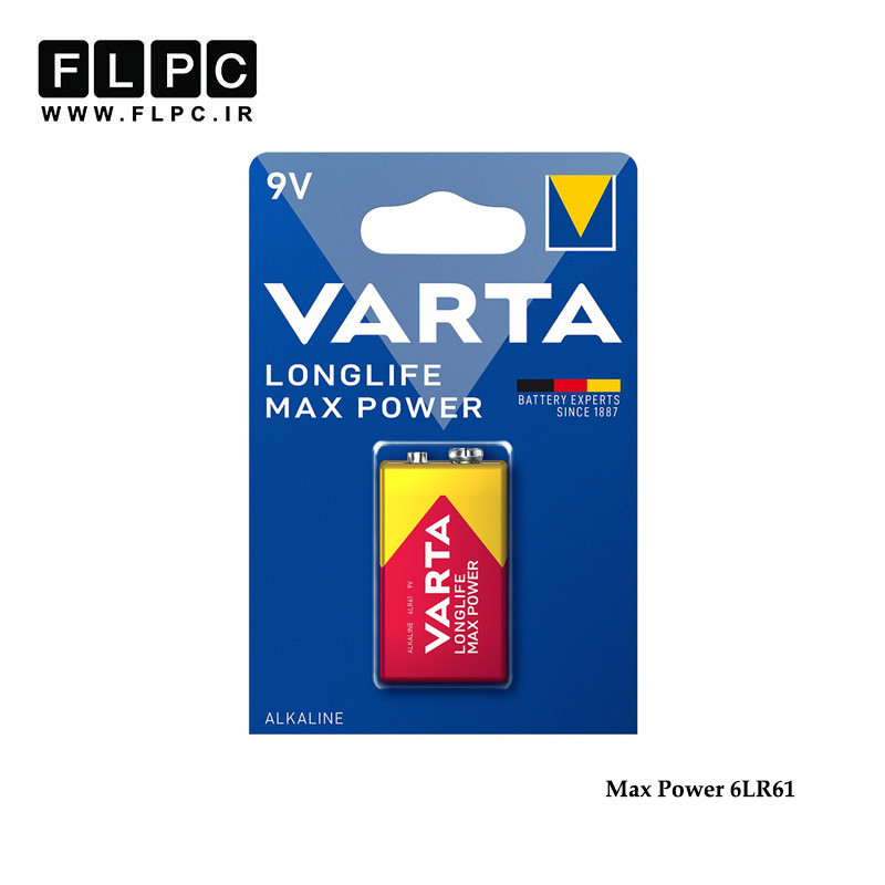 باتری کتابی وارتا مدل Long Life Max Power 6LR61