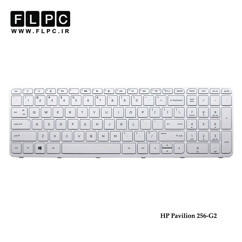 کیبورد لپ تاپ اچ پی HP Pavilion 256-G2 سفید-اینتر کوچک-بافریم
