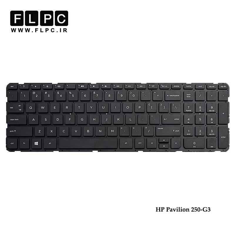کیبورد لپ تاپ اچ پی HP Pavilion 250-G3 مشکی-اینتر کوچک-بدون فریم