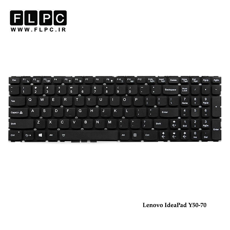 کیبورد لپ تاپ لنوو Lenovo IdeaPad Y50-70 مشکی -اینتر کوچک -بدون فریم