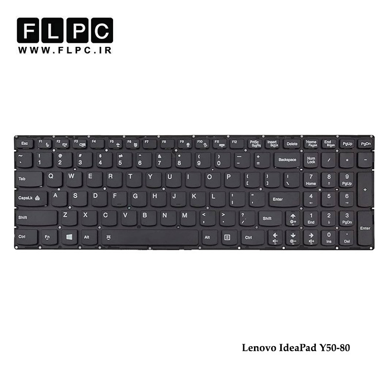 کیبورد لپ تاپ لنوو Lenovo IdeaPad Y50-80 مشکی -اینتر کوچک -بدون فریم