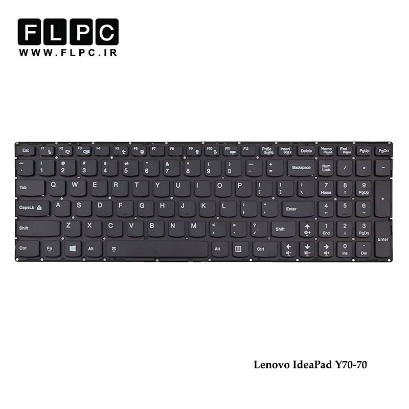 کیبورد لپ تاپ لنوو Lenovo IdeaPad Y70-70 مشکی -اینتر کوچک -بدون فریم