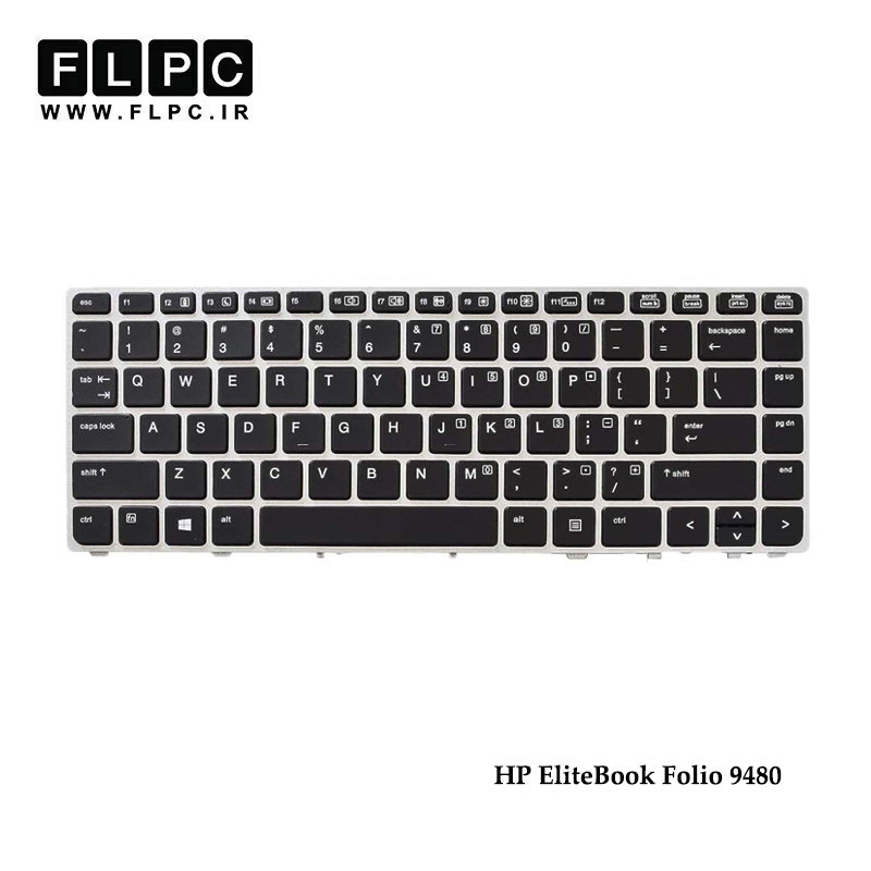 کیبورد لپ تاپ اچ پی HP EliteBook Folio 9480 مشکی-با فریم نقره ای-بدون موس