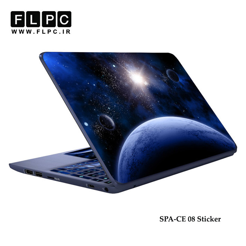 استیکر لپ تاپ سیاره مدل Spa-ce 08 به همراه برچسب حروف فارسی