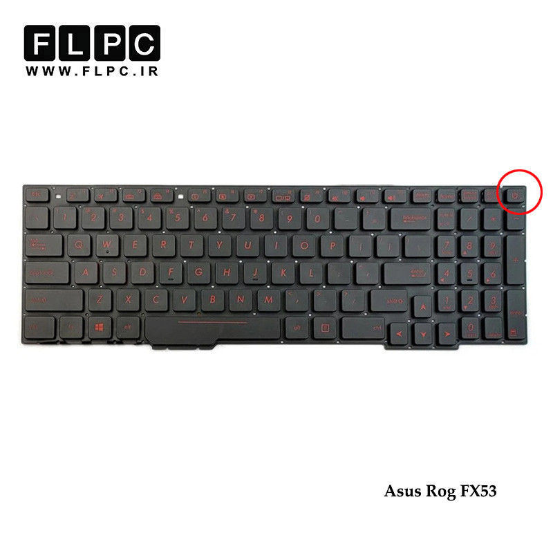 کیبورد لپ تاپ ایسوس Asus Rog FX53 بدون فریم-اینترکوچک-با بک لایت و کلید پاور