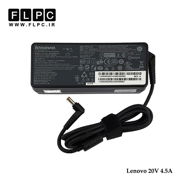 آداپتور لپ تاپ لنوو Lenovo 20V 4.5A Org Plus _5.5*2.5 سرنرمال