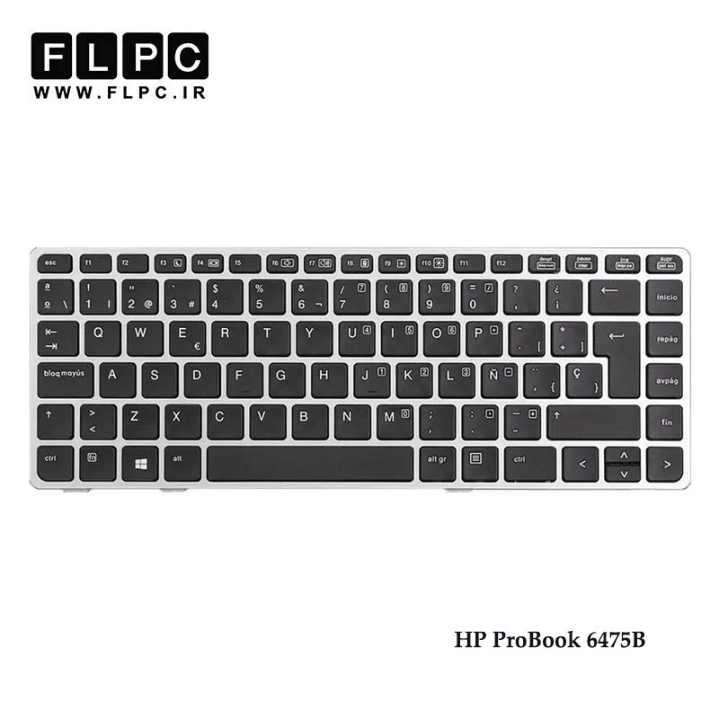 کیبورد لپ تاپ اچ پی HP ProBook 6475B مشکی-بدون موس-با فریم نقره ای