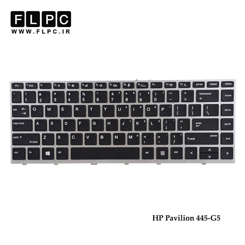 کیبورد لپ تاپ اچ پی HP ProBook 445-G5 مشکی-با فریم نقره ای