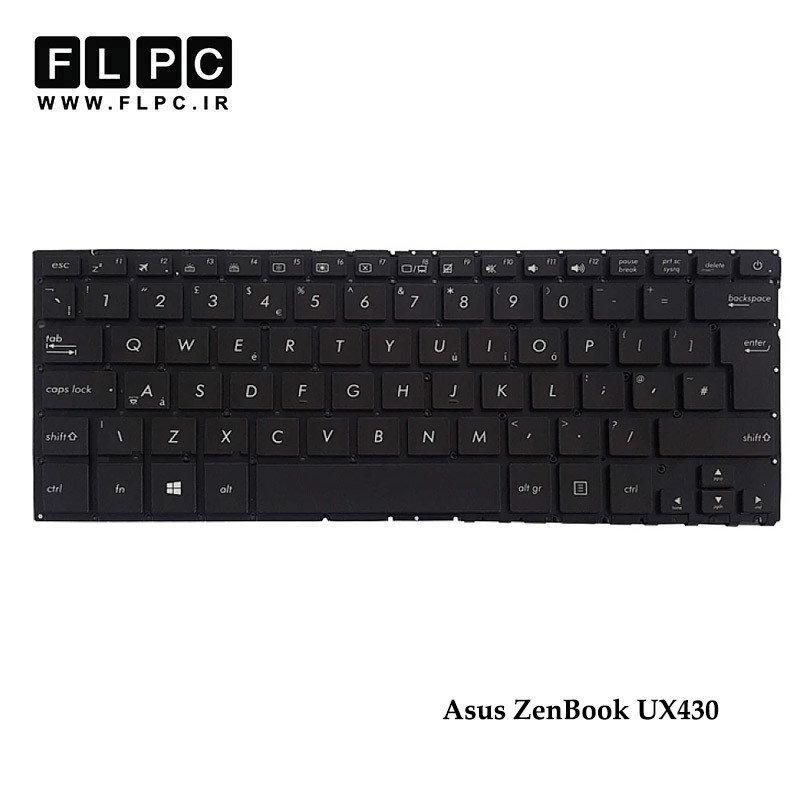 کیبورد لپ تاپ ایسوس Asus ZenBook UX430 مشکی-اینتربزرگ-بابک لایت-بدون فریم