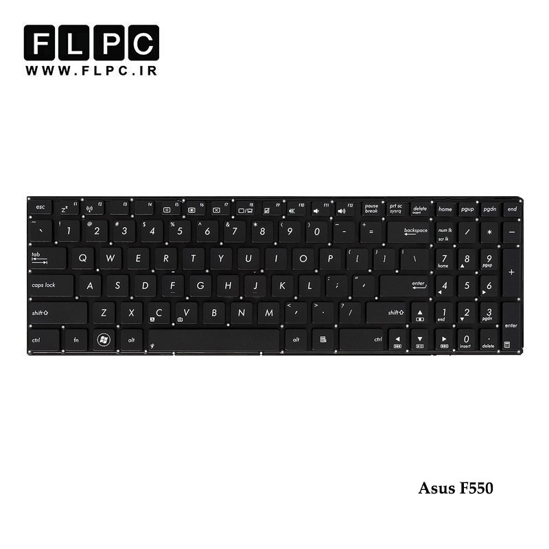 کیبورد لپ تاپ ایسوس Asus F550 اینتر کوچک- بدون فریم- فلت بلند