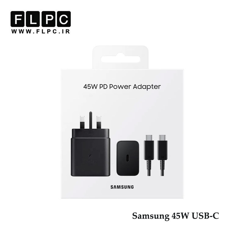 آداپتور45 وات سامسونگ Super Fast مدل EP-TA800 به همراه کابل USB-C