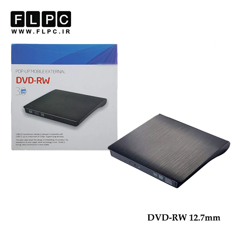 دی وی دی رایتر اکسترنال لپ تاپ Sata USB3 12.7mm مدل ECD819 مشکی