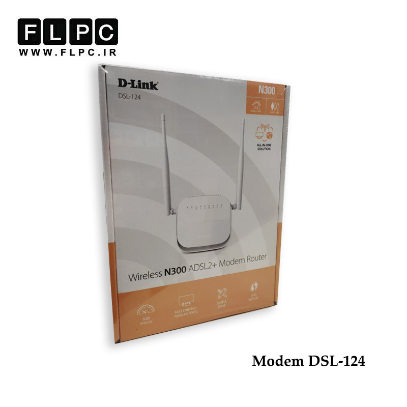 مودم روتر ADSL2 Plus بی سیم N300 دی-لینک مدل DSL-124