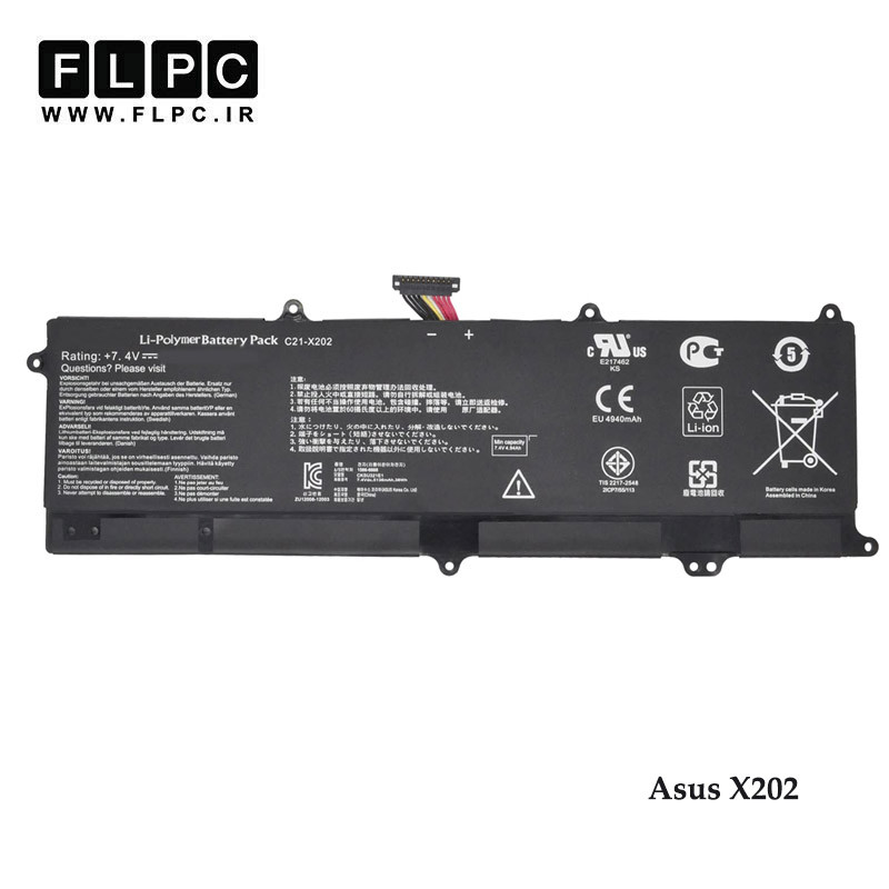 باتری لپ تاپ ایسوس Asus X202 _4000mAh برند MM