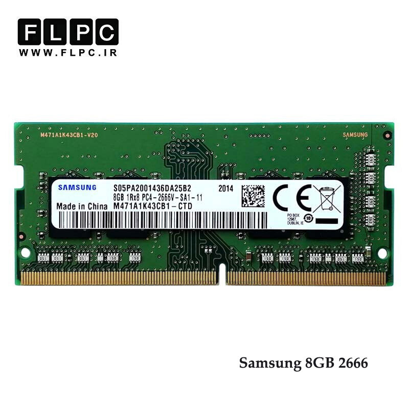 رم لپ تاپ 8 گیگ Samsung DDR4-PC4 (2666) CL19 _M471A1K43DB1-CTD