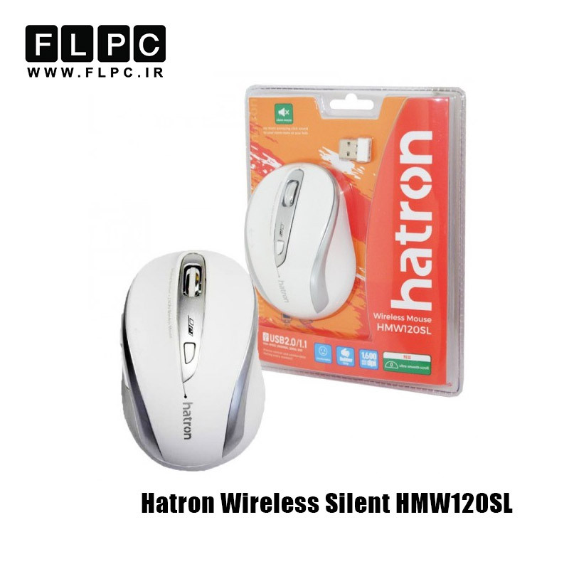 ماوس بی سیم هترون مدل Hatron Silent HMW120SL سفید