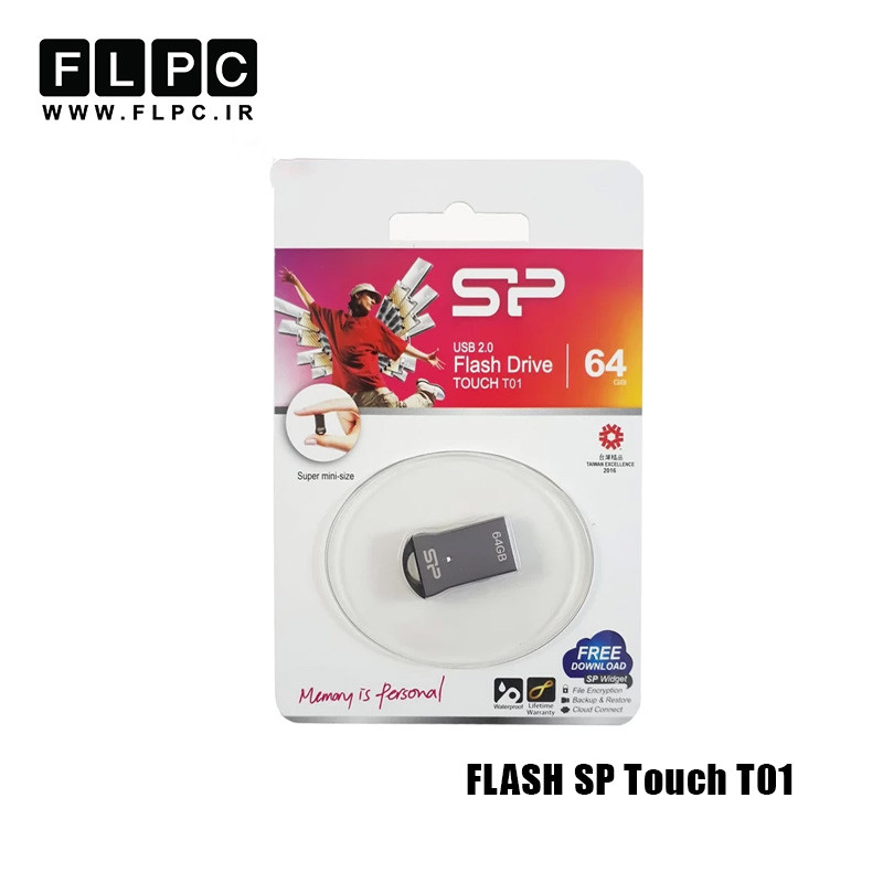 فلش مموری 64 گیگابایت Silicon Power مدل TOUCH T01 نقره ای