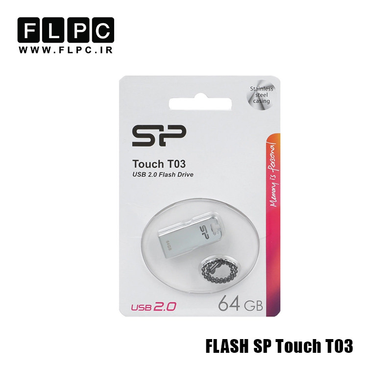 فلش مموری 64گیگابایت Silicon Power مدل TOUCH T03 نقره ای