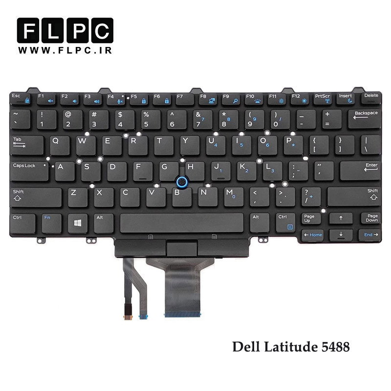 کیبورد لپ تاپ دل Dell Latitude 5488 مشکی- با موس- اینترکوچک- بدون فریم
