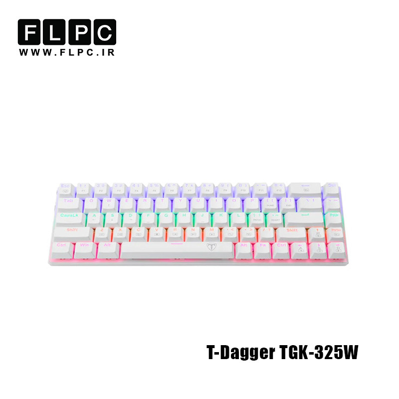 کیبورد با سیم گیمینگ مکانیکال تی دگر مدل T-Dagger Viator TGK-325W سفید