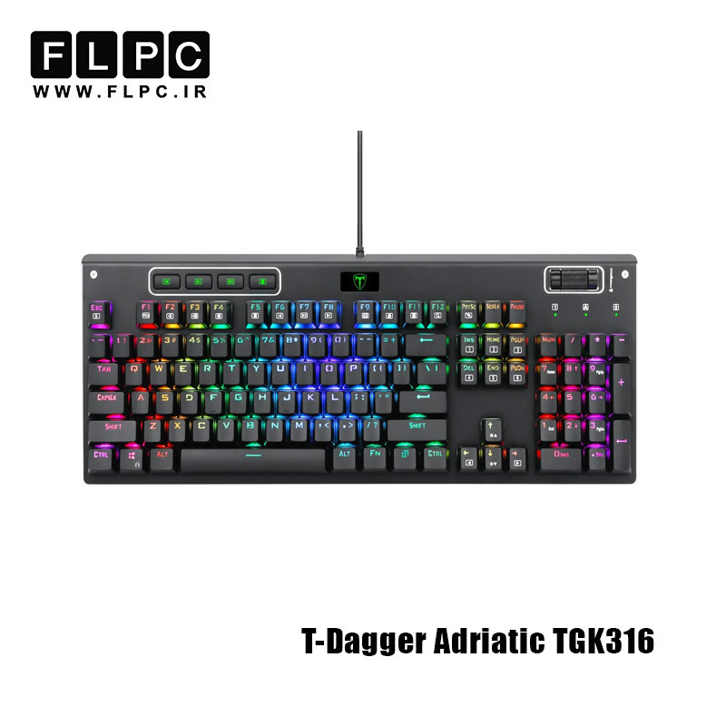 کیبورد با سیم مکانیکال گیمینگ تی دگر مدل T-Dagger Adriatic TGK316 مشکی