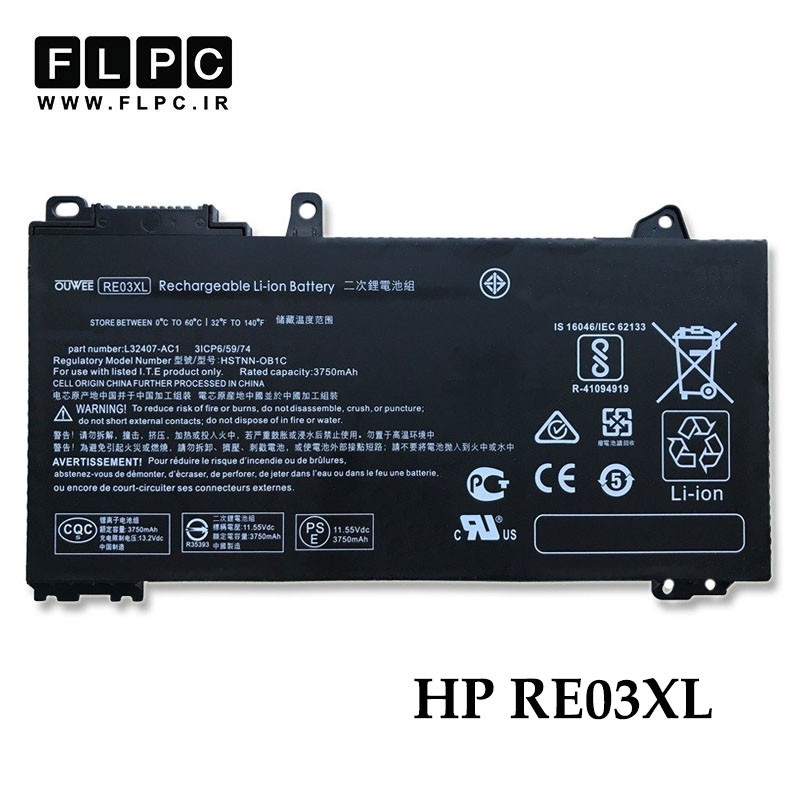 باتری لپ تاپ اچ پی HP RE03XL _3500mAh برند ONYX