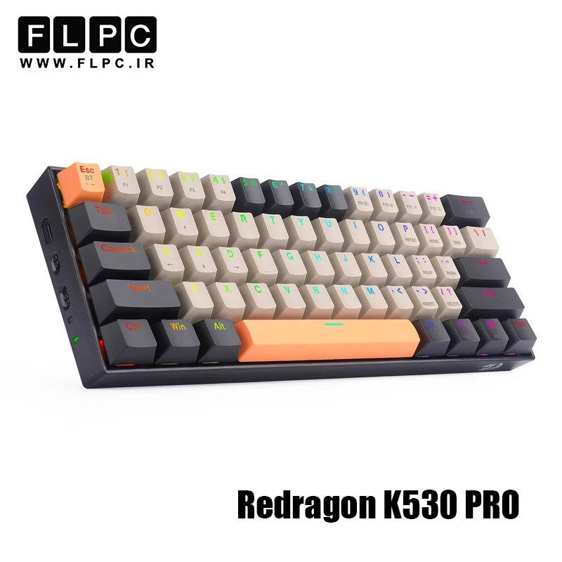 کیبورد باسیم/بی سیم گیمینگ ردراگون مدل Redragon Draconic Pro K530