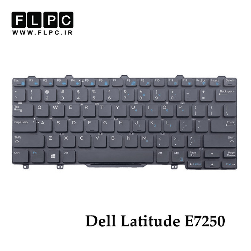کیبورد لپ تاپ دل DELL Latitude E7250 مشکی- اینترکوچک- بدون فریم