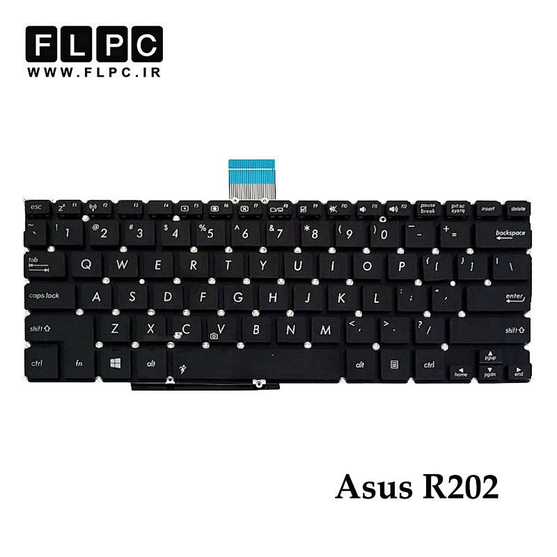 کیبورد لپ تاپ ایسوس Asus R202 مشکی- اینترکوچک- بدون فریم- فلت بلند