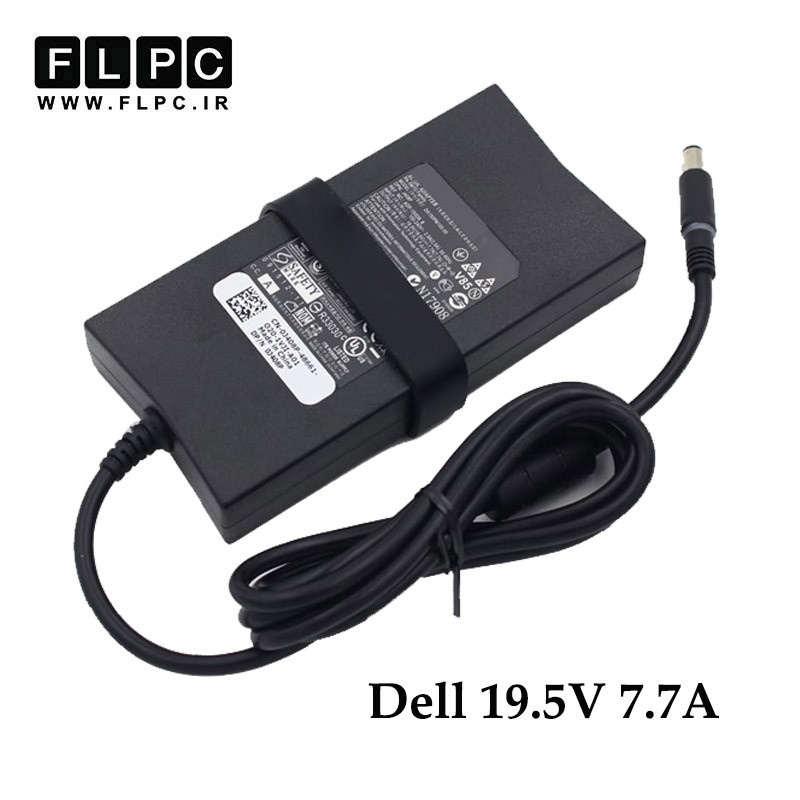آداپتور لپ تاپ دل Dell 19.5V 7.7A Slim _7.4*5.0