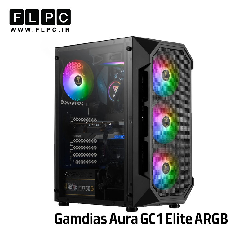 کیس کامپیوتر Case Gamdias Aura GC1 Elite ARGB Black