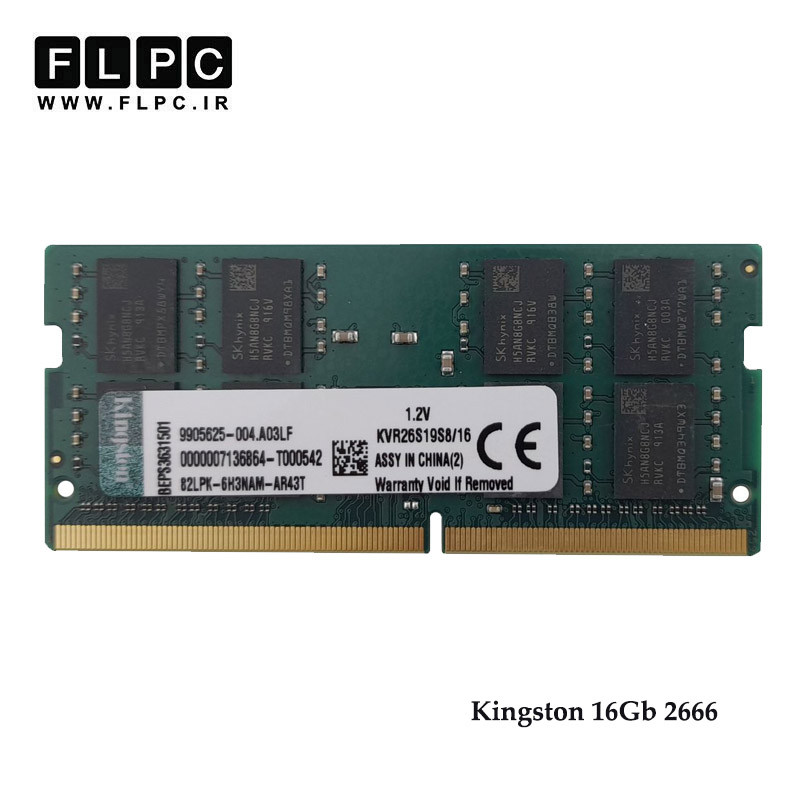 رم لپ تاپ 16 گیگ Kingston GOLD DDR4-PC4 (2666) CL19 _KVR26S19S8/16