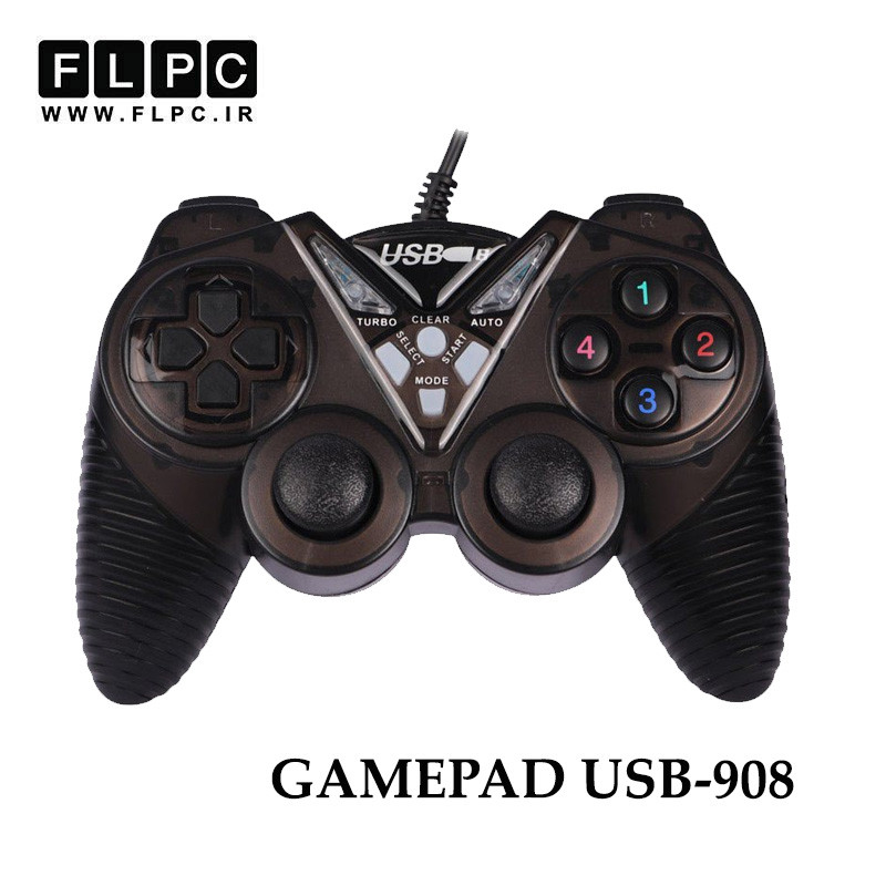 دسته بازی سيم دار تک شوک حرفه ای مدل USB-908