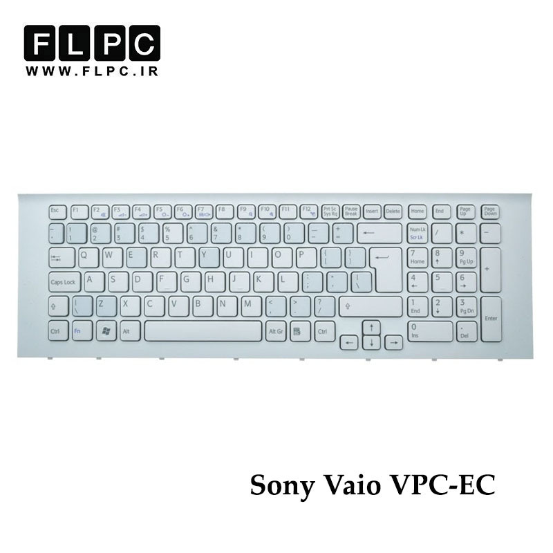 کیبورد لپ تاپ سونی Sony Vaio VPC-EC سفید- بافریم