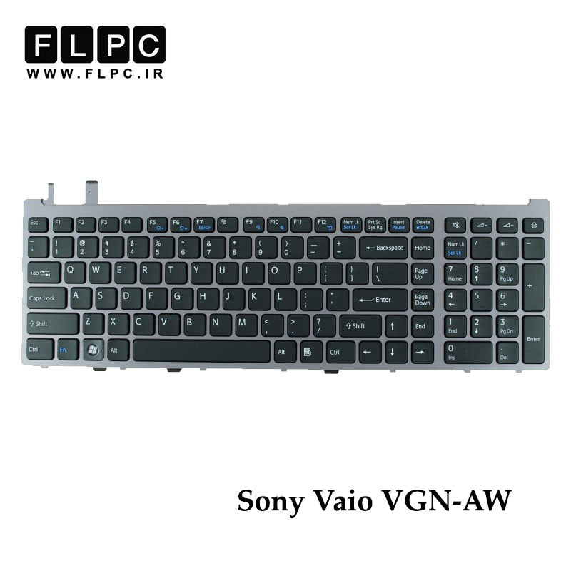کیبورد لپ تاپ سونی Sony Vaio VGN-AW مشکی بافریم نوک مدادی