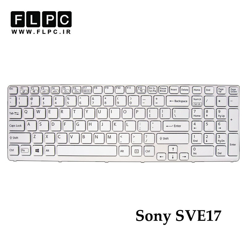 کیبورد لپ تاپ سونی Sony SVE17 سفید- بافریم